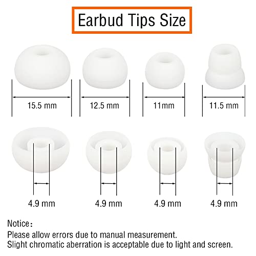 Silicone Ear Tips Earbud Replacement Tips Earbuds Eargels Earpads Earbuds Tips Compatible with Powerbeats 2/3 Wireless Beats by Dre Headphones,4 Pairs(White) - color: White