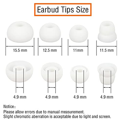 Silicone Ear Tips Earbud Replacement Tips Earbuds Eargels Earpads Earbuds Tips Compatible with Powerbeats 2/3 Wireless Beats by Dre Headphones,4 Pairs(White) - color: White