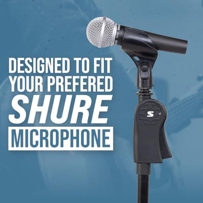 Shure by Gator Deluxe Tripod Mic Stand with Pistol Grip One-Handed Clutch; (SH-TRIPODSTANDDX) - style: Deluxe Clutch