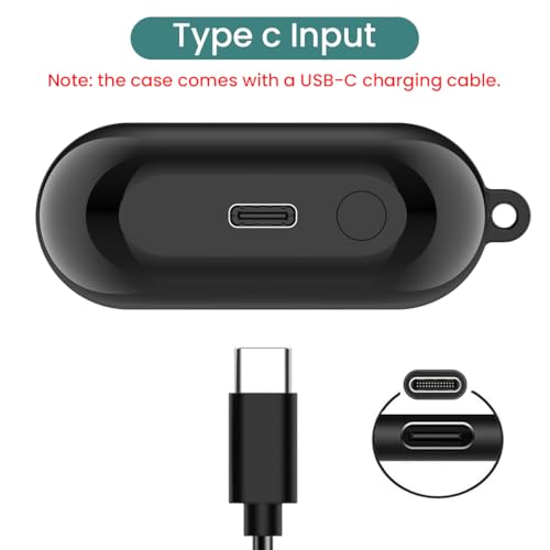 Charging Case for Samsung Galaxy Buds 3 (not pro), Replacement Charger Case Dock Charging Box with USB C Cable for Galaxy Buds 3 (SM-R530) Earbuds (Black) - color: Black