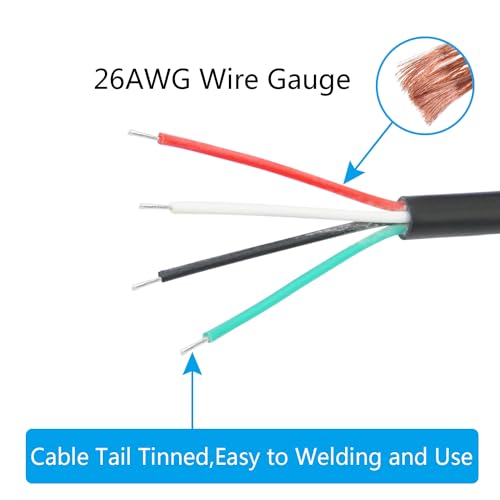 3.5mm Female Plug to 4Pin Bare Wire Open End Cable 3FT, TRRS 4 Pole 1/8'' | 3.5mm Audio Plug Stereo Audio Wire, Auxiliary Audio Connector Jack, for 3.5mm Earphone Microphone DIY Cable Repair - 4Pcs - color: 3.5mm Female Plug TRRS 4 Pole - 1M/3FT