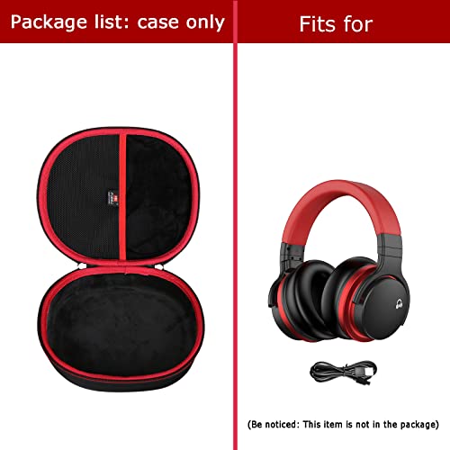 FBLFOBELI Hard Headphone Storage Case for Silensys E7 / PurelySound E7 / MOVSSOU E7 / COWIN E7 / Tapela E7 / Audonia E7 Active Noise Cancelling Bluetooth Headphones (Case Only) (Red) - color: Red
