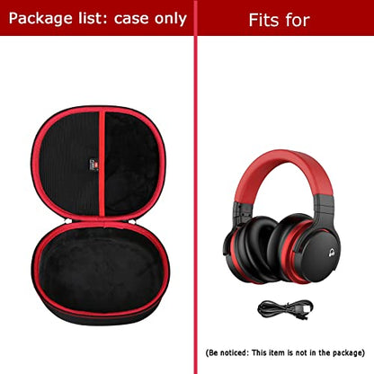 FBLFOBELI Hard Headphone Storage Case for Silensys E7 / PurelySound E7 / MOVSSOU E7 / COWIN E7 / Tapela E7 / Audonia E7 Active Noise Cancelling Bluetooth Headphones (Case Only) (Red) - color: Red