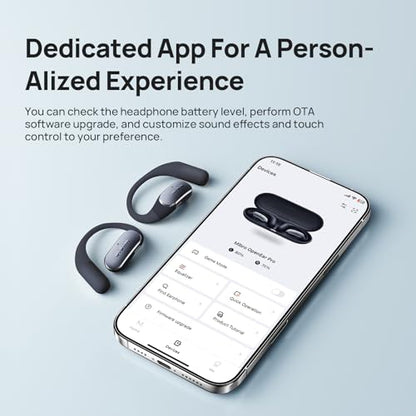 mibro OpenEar Pro Open Ear Earbuds with Mic, Lightweight Bluetooth, Black | 7.2g Ultra Lightweight Design, All-Day Comfort, IPX4 Sweatproof, 30H Battery, Bluetooth Headphones for Running, Gym & Work - color: Black