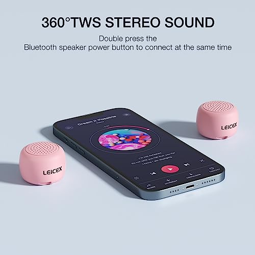 LEICEX Mini Wireless Bluetooth Speaker with Bluetooth 5.0 - Perfect for Travel & Outdoor Sound (Pink) - color: Tiny-Pink