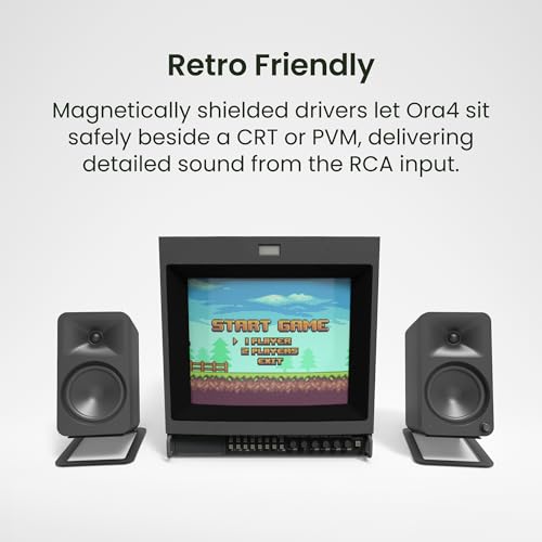 Kanto ORA4 140W Powered Reference Speakers with Bluetooth 5.0 and USB-C Input | 4” Woofers with Deep Bass Extension | Bi-Amplified | 80 Hz Automatic Crossover | Reference Quality Sound | Pair | Purple - color: Purple, size: 4" Woofer - 140 Watts