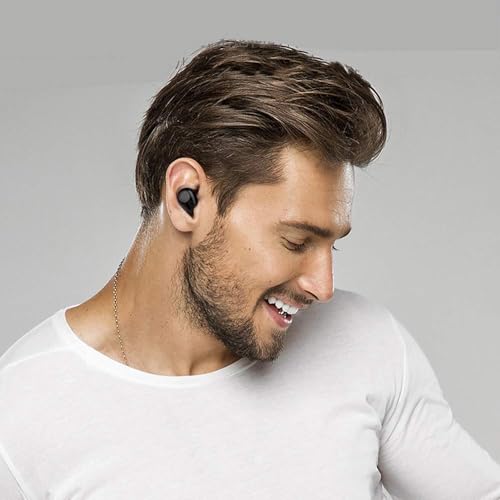 Single Earbud Bluetooth Earpiece,Cellphone Wireless Mic Headset 10Hr | Low Profile Ear Bud,Compatible with iPhone Android Phone TV,Handsfree Mini Headphone for Work Office Truck Car Driving