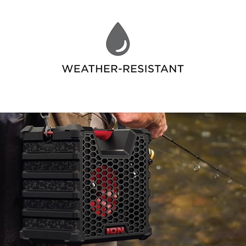 Ion Audio Tailgater Tough - Rugged Portable All-Weather Wireless Bluetooth Speaker, IPX5 Water-Resistant, Outdoor Weather-Resistant Speaker, 65W (Renewed)