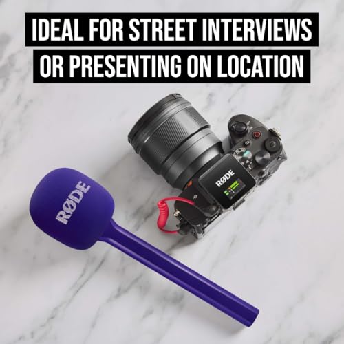 RØDE Interview GO Handheld Adaptor for RØDE Wireless Microphones (Purple) | Handheld adapter with foam windshield for interviews, field presentations and content creation - color: Purple