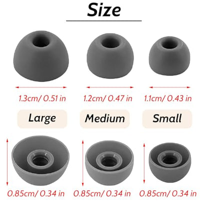 Silicone Tips Replacement Earbuds Tips for Beats Studio Buds/Fit Pro Ear Tips Eartip Fit in The Charging Case Ear Covers, S/M/L, 6 Pairs, Gray - color: Gray