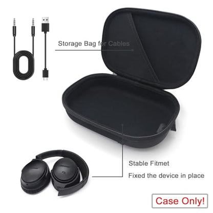 Headphone Headset Hard Case Compatible with Bose QuietComfort QC Ultra QC45 QC35 QC25 QC15 QCSE, Wireless Noise-canceling Headphone case with Cable Storage,Travel Storage Bag
