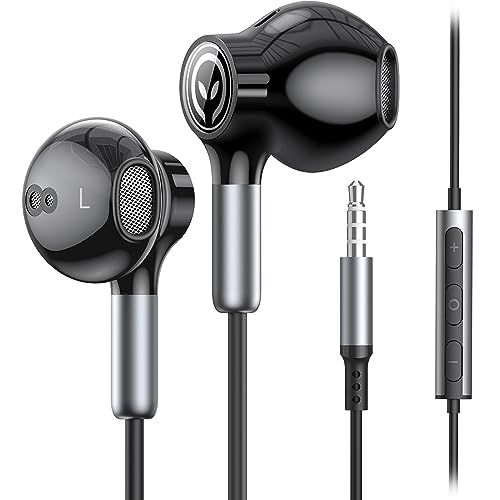 BENEWY Wired Earbuds 3.5mm Magnetic Earphones with Microphone Headphones | Noise lsolating, Clear Stereo, Ergonomic Design for iPhone, iPad,Smartphone, MP3 Players, Laptops and Other Audio Devices - color: Black