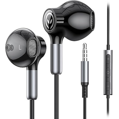BENEWY Wired Earbuds 3.5mm Magnetic Earphones with Microphone Headphones | Noise lsolating, Clear Stereo, Ergonomic Design for iPhone, iPad,Smartphone, MP3 Players, Laptops and Other Audio Devices - color: Black