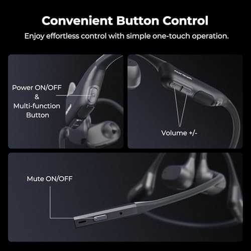 NUROUM OpenEar Pro 2 Bluetooth Headphones with Mic, Dongle and Bag | ENC Noise Cancelling Mic, HiFi 4 DSP, Multi-Point Connections, Soft Silicone, Long Battery Life, One Button Mute