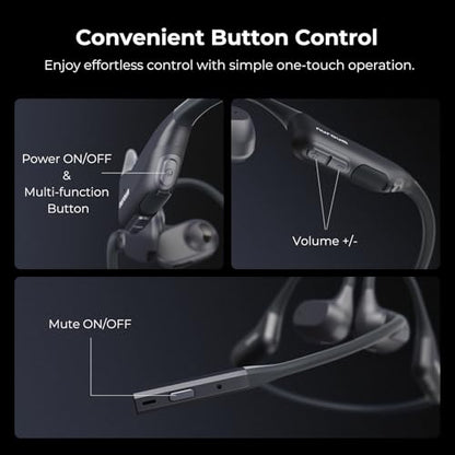 NUROUM OpenEar Pro 2 Bluetooth Headphones with Mic, Dongle and Bag | ENC Noise Cancelling Mic, HiFi 4 DSP, Multi-Point Connections, Soft Silicone, Long Battery Life, One Button Mute