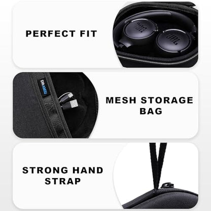 Hard Case for JBL Headphones, Black | Compatible with JBL Junior 320/ 320BT/Junior 470NC/JR 460NC/ Tune 520BT 510BT 720BT 770NC 670NC/ Live 670NC 770NC Headphone - color: Black