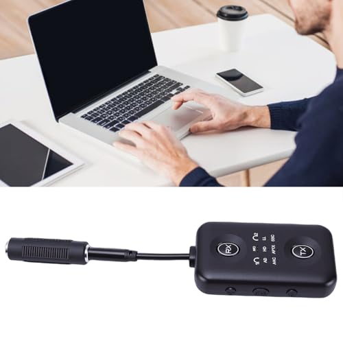 Pomya 2-in-1 Bluetooth 5.4 Transmitter Receiver | Rotatable Audio Jack Wireless Adapter Low Latency for TV PC Car, 300mAh