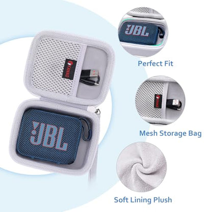 XANAD Hard Case Compatible with JBL Go 4 / GO 5 / Go 3 Ultra Speaker, White - color: White