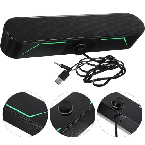 Wired Soundbar for Computer and Tablet with LED Lighting, Plastic Desktop Speaker System with Wide Compatibility, Home Speaker for Enhanced Audio Experience