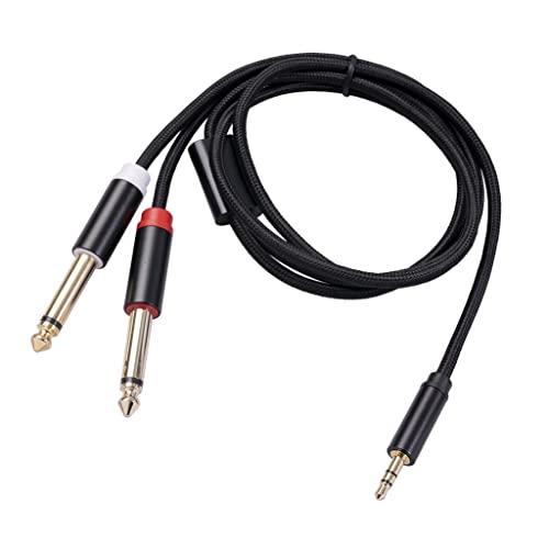 (10FT) 3.5mm TRS to Dual 6.35mm 1/4 TS Mono Breakout Cable Y Splitter Stereo Cord Adapter Compatible with iPhone, iPod, Computer Sound Card, CD Player, Multimedia Speaker, Home Stereo System - color: 10FT