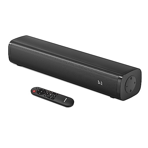 2.1ch Small Sound Bars for TV with 6 Levels Voice Enhancement, Built-in Subwoofer, 16 Inches Bluetooth 5.3 Soundbar Speakers with Optical/AUX/USB Connection, S100