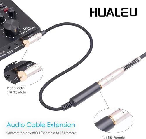 Right Angle 1/8 Male to 1/4 Female Stereo Audio Cable,TRS 6.35mm (1/4 inch) Female to 3.5 (1/8 inch) Male Right Angle Cable for Amplifier, Guitar, Headphone, Laptop-3.3Feet 1pack - size: 3.3Feet