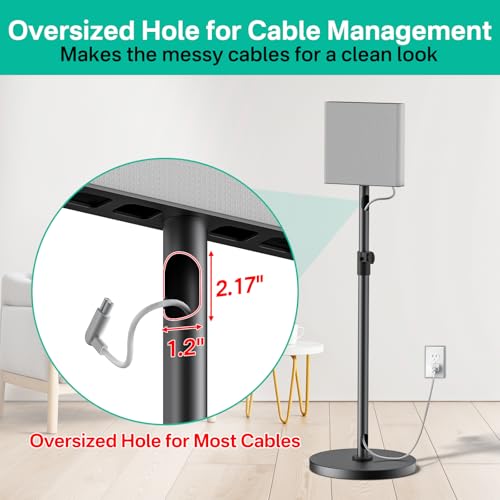 Pair Heavy-Duty Floor Speaker Stands for Sony Bravia Theatre Quad HT-A9M2 Speaker Stands - Height Adjustable Surround Sound Speaker Stand for Sony HT-A9M2 Stands with Cable Management (Stand Only)