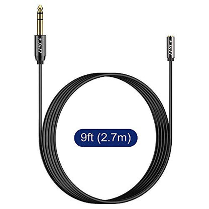 J&D 6.35mm (1/4 inch) to 3.5mm (1/8 inch) Headphone Jack Adapter 9 Feet, Gold Plated 3.5mm Female TRS to 6.35mm Male TRS Stereo Audio Cable for Guitar Amp, Amplifiers, Headphones Extension Cable - size: 9 Feet
