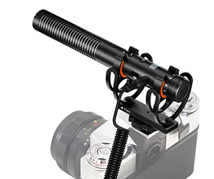 Advanced Super Cardioid Microphone Compatible with Panasonic HC-X1500 (Stereo/Shotgun) with Dead Cat Wind Muff