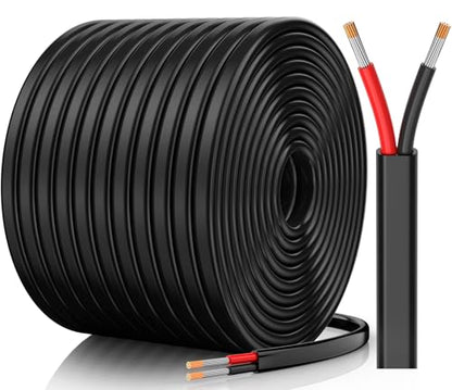 CONEPY 10게이지 와이어, 10 AWG 2 컨덕터 자동차 와이어, 10/2 케이블, 30.5m(100피트) | 무산소 주석 도금 구리 10 AWG 와이어, 자동차, 해양, 태양열, RV, 조명용 PVC 절연 유연한 12V 2 와이어 케이블 - size: 100피트, style: 10AWG