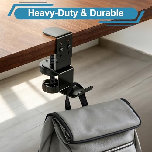 MYITYARD Clamp Mug Hooks Under Desk, Clip On Hook Cup Holder | Desktop Hanging Headphone Hook for Office, Computer Desk, Student Class Desk, Cabinet - color: Desk Hooks