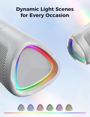 Bluetooth Speaker, 20W HD Sound, Portable Wireless, IPX5 Waterproof, Up to 24H Playtime, TWS Pairing, for Home/Party/Outdoor/Camping/Beach Essentials, Electronic Gadgets, Birthday Gift (Grey) - color: Grey