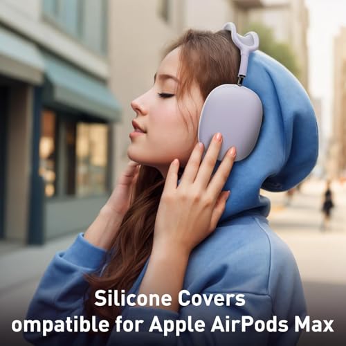 Case Ear Cover for AirPods Max Headphones for Airpod Max Accessories(USB-C/Lightning)(2024/2020), 2 Set of Headband Cover and Clear Soft TPU Ear Cups Sheel,Scratch Resistant and Condensation Resistant - color: A3-Clear White