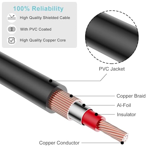 AV Extension Cable,2RCA Extension Cable Male to Female,2RCA Male to 2RCA Female Stereo Audio Cables (50FT) - size: 50FT