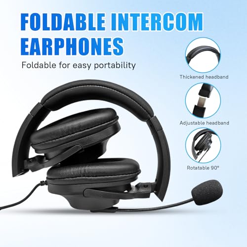 Overhead Walkie Talkie Headset with Boom Mic Noise Reduction 2 Pin Ear Piece Over-the-Ear Noise Cancelling Two Way Radio Over Ear Earmuffs Ear Muffs for Kenwood Retivis Baofeng