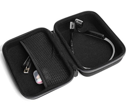 Protective case for Shokz openrun, openrun pro, openrun Mini, openmove, opencomm, Aftershokz Aeropex, OpenMove, Trekz, Trekz Mini, Trekz Air, Bluez 2, 2S; - color: Black with gray zip