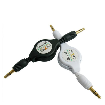 2 Pack Retractable 3.5mm Aux Cable 2.5 Feet Aux Cord Adjustable TRS 3.5mm Audio Cable Male to Male Stereo Auxiliary Input Adapter for Headphone Headset Car Stereo Unit Speaker Amplifer Phone