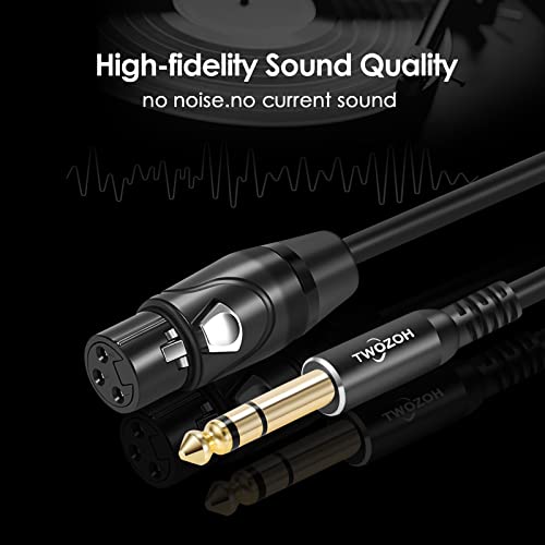 Twozoh XLR Female to 1/4 Inch (6.35mm) TRS Cable, Quarter Inch Jack Balanced to XLR Microphone Cable 60FT (Profesional/HiFi) - color: Female 1-PACK, size: 60FT
