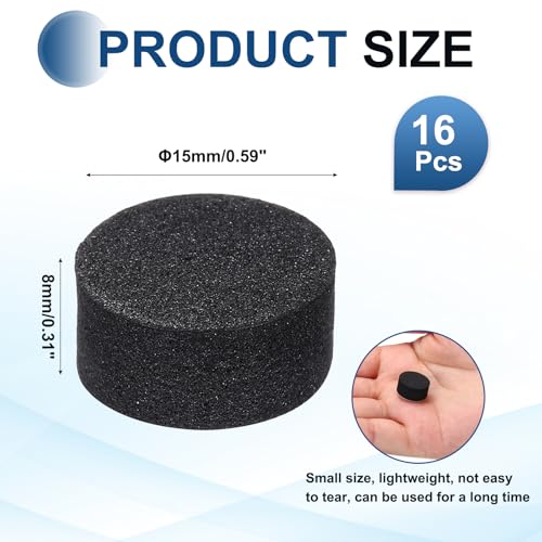 MECCANIXITY 16 Pcs Single Sided Speaker Isolation Feet Pads, 15mmx8mm Non Slip Foam Shock Absorption Base Pad Amplifier Stand Feet Mat for Speaker HiFi Home Theater Sound System, Black - size: 15mmx8mm