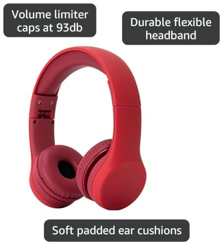Snug Play+ Kids Headphones with Volume Limiting for Toddlers (Boys/Girls) - Red - color: Red, size: One Size