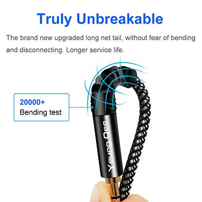3.5mm to 6.35mm Stereo Audio Cable 25 ft, 1/4 to 1/8 Audio Cable,3.5mm Male to 6.35mm Male TRS Nylon Braid Cable Compatible for iPod, Laptop,Home Theater Devices, and Amplifiers (25FT/8M) - size: 25FT/8M