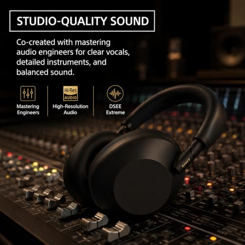 Sony WH1000XM6/B Best Wireless Noise Canceling Headphones, Black Bundle with Deco Essentials Headphones Ear Pads Replacement Headset Ear Cushions and Deco Gear Unofficial Master Guide - color: Charcoal