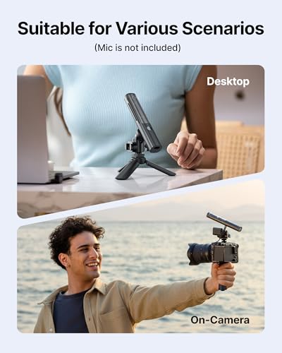 BOYA Magic Tripod Stand for Desktop Microphone with Non-slip Rubber Feet, Foldable Desk Mic Stand for Gaming, Podcasting, Meetings, Chatting