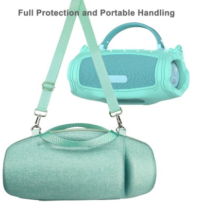 JCHPINE Silicone Cover and Carrying Case for JBL Charge 6 Bluetooth Speaker | Accessories for JBL Charge 6 AI Sound Bluetooth Speaker Protective Cases with Shoulder Strap (Teal) - color: Teal