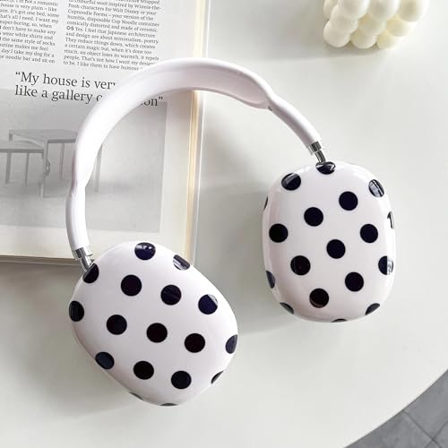 Case Compatible with AirPods Max Headphones, Soft TPU Cute Polka Dots Pattern Anti-Scratch Protective Ear Cup Covers Headphone Cases for Woman Kids - color: polka dots