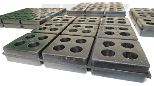 HEAVY DUTY ANTI VIBRATION ISOLATION PADS 6" X 6" X 3/4" ALL RUBBER WAFFLE TYPE, QUANTITY 4