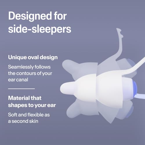 Alpine SleepDeep Reusable Earplugs for Sleeping | Earbuds for Side Sleepers | Medium 27dB SNR Soft Ear Plugs For Noise Reduction|Silicone-Free| Ear Protection |Travel Essentials Airplane Essentials - style: M
