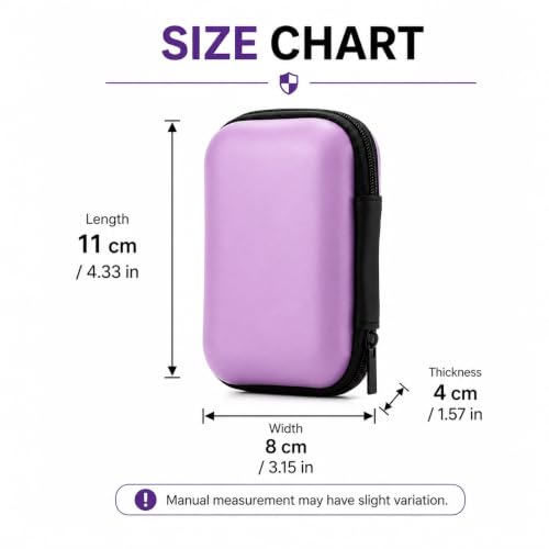 Headphone Case Hard Edge Zipper Bag Compact Portable Headset Storage Bag For Wireless,Headphones Earbuds Cables Charging Cable Travel Waterproof Commuting Home - color: Pink