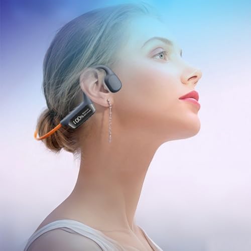 IHAO Swimming Headphones True Bone Conduction Open Ear Headset MP3 Player Built-in 32G Memory IP68 Underwater Waterproof Stereo Bluetooth Earphone for Driving Bicycling Running Skiing-Grey - color: Swim Headphone Grey