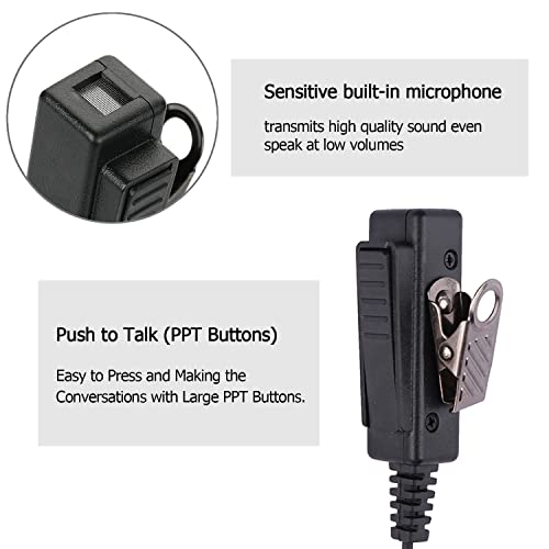 Compatible with Baofeng UV-5R BF-F8HP UV-82 Radios Earpiece Kenwood 2 Pin Two Way Radio Headset Walkie Walkie Surveillance Kit Police Headphone (1 Pack)